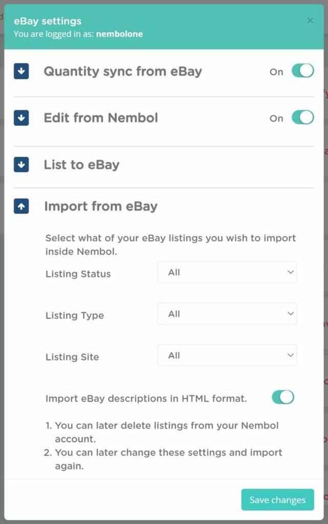 eBay Find out channel functions and setup them with Nembol