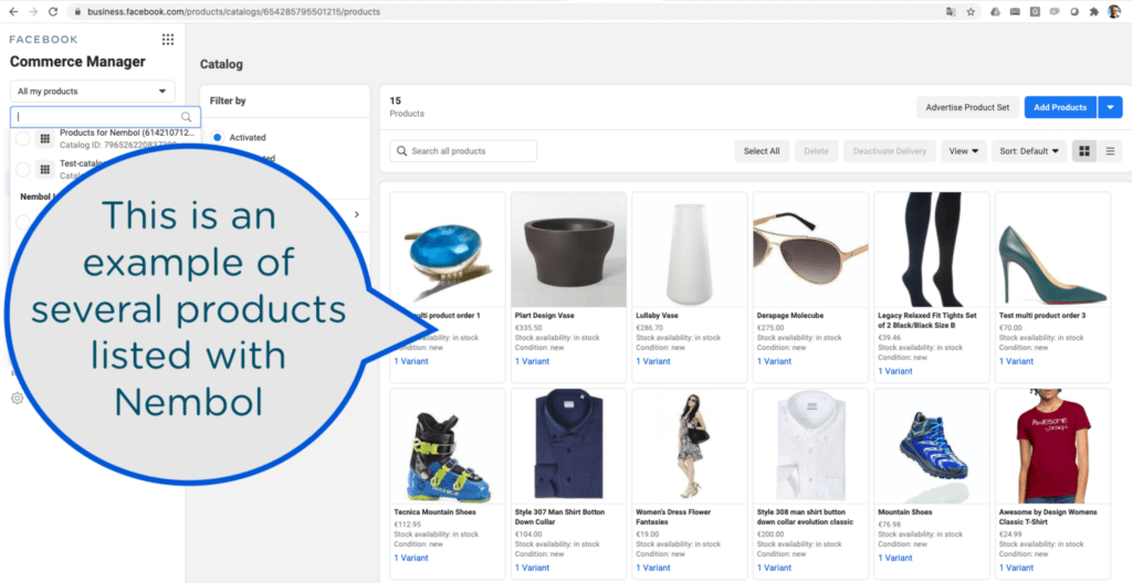 list on fb instagram shops