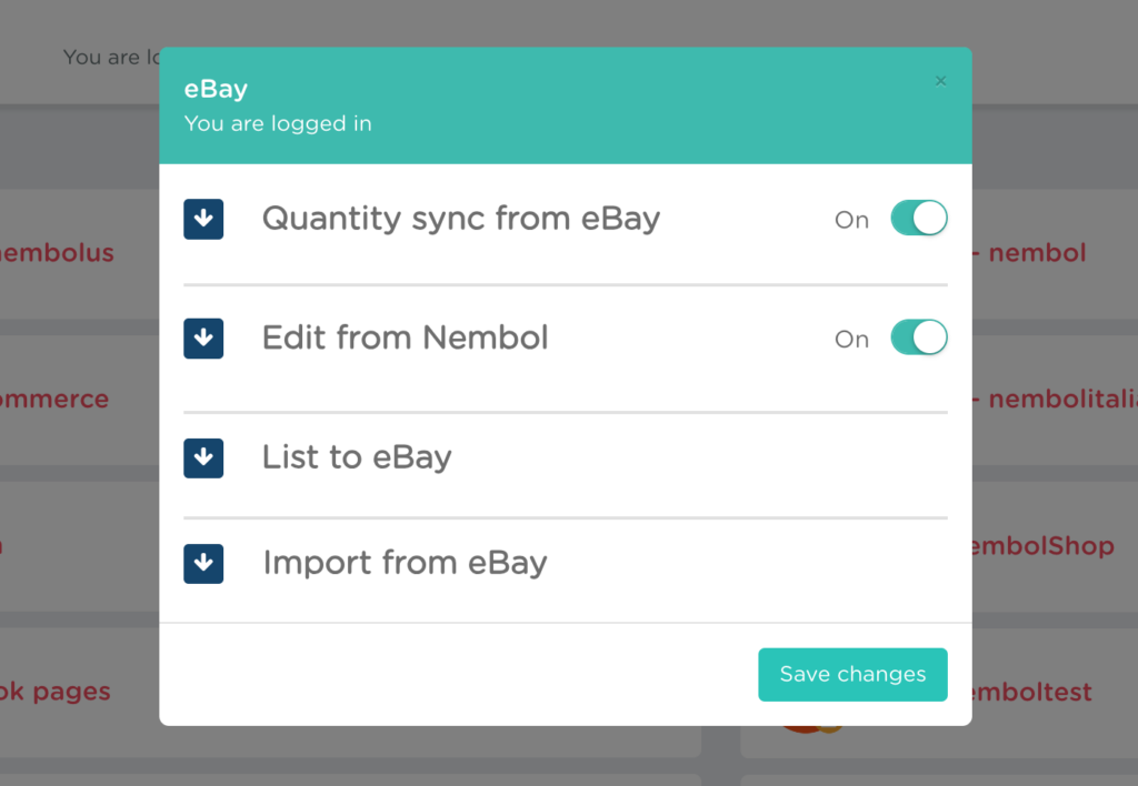 eBay Discover channel functions and set them up with Nembol